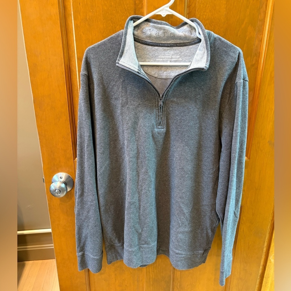 Vineyard Vines Men’s Quarter Zip Pullover Heather Grey Size XL